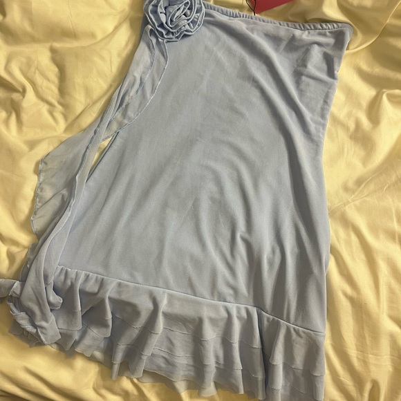 EDIKTED Mini Blue Ruffle Dress - Picture 3 of 4